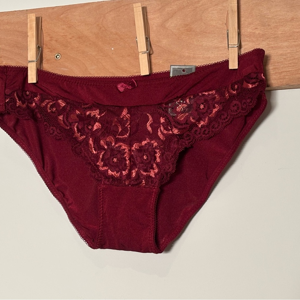 Frederick's of Hollywood Burgundy Lace Panties